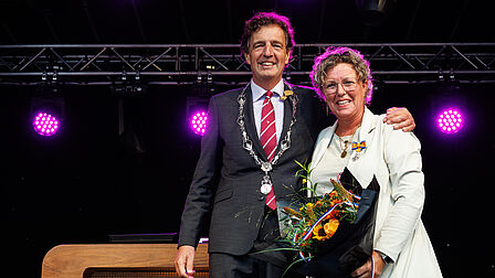 Burgemeester René Verhulst en Gabrielle Hazeleger