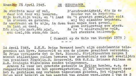 Foto van een illegaal persbericht uit de Tweede Wereldoorlog